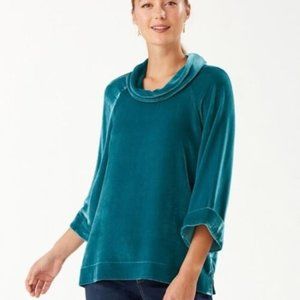 NWT Tommy Bahama Velvet Sands 3/4 sleeve cowl summer night Top M